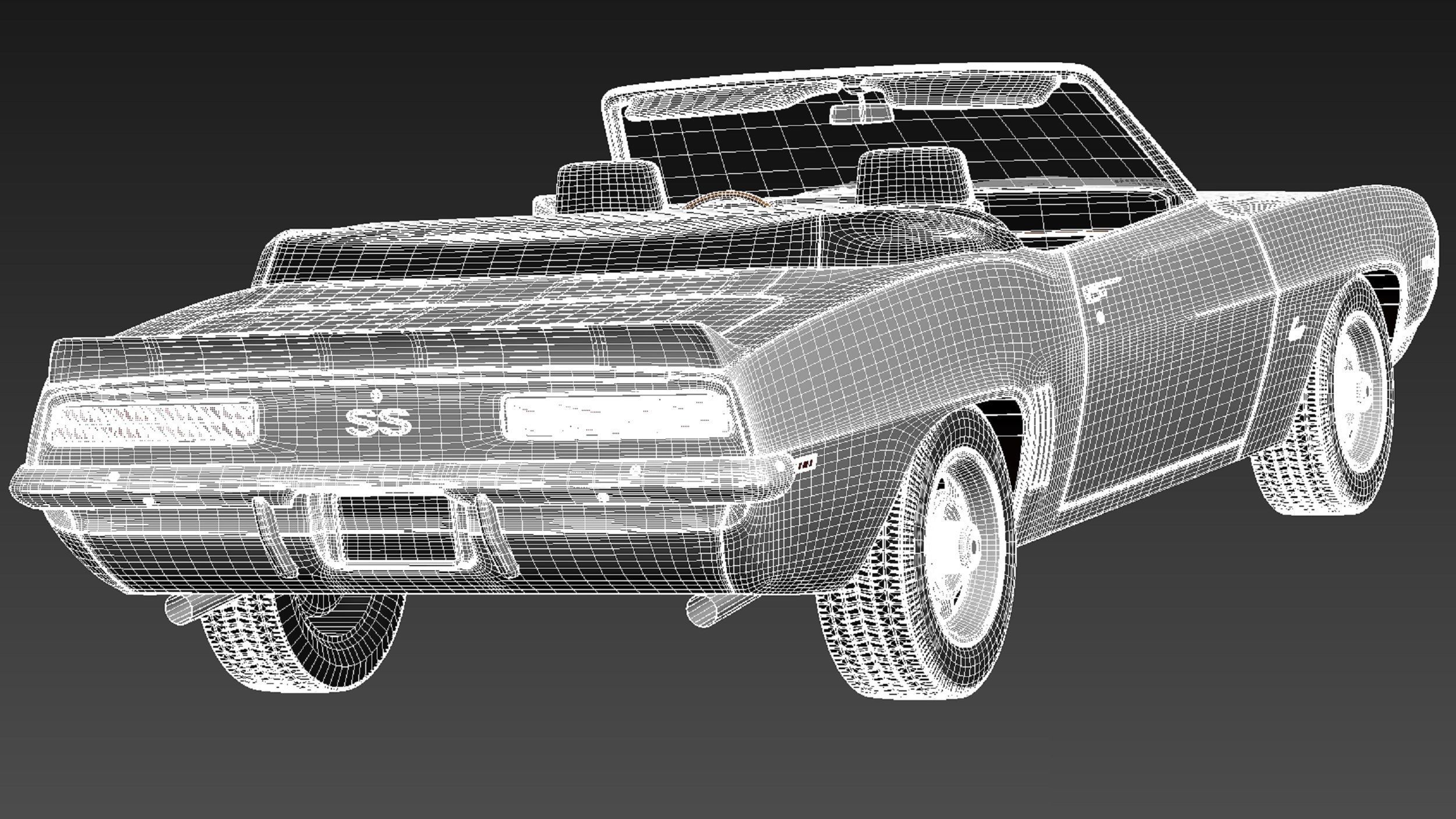 Chevrolet Camaro 1969 SS convertible 3D Model 3D model_19