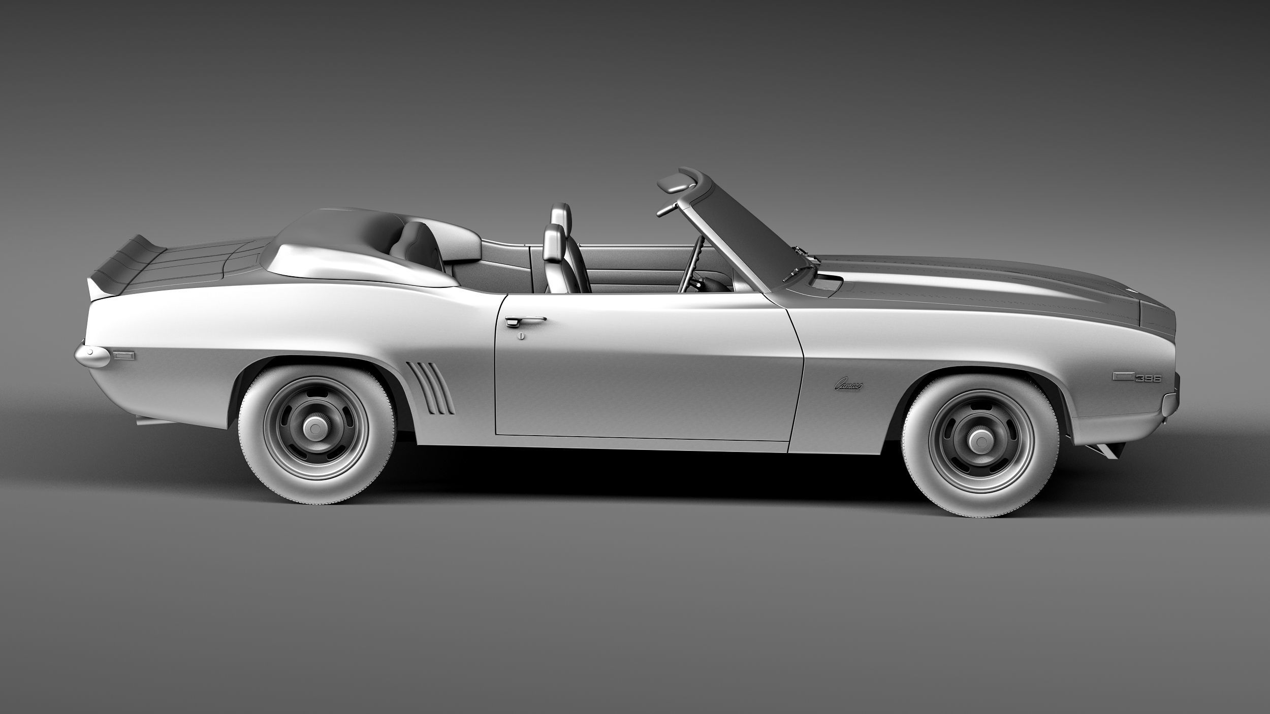Chevrolet Camaro 1969 SS convertible 3D Model 3D model_14