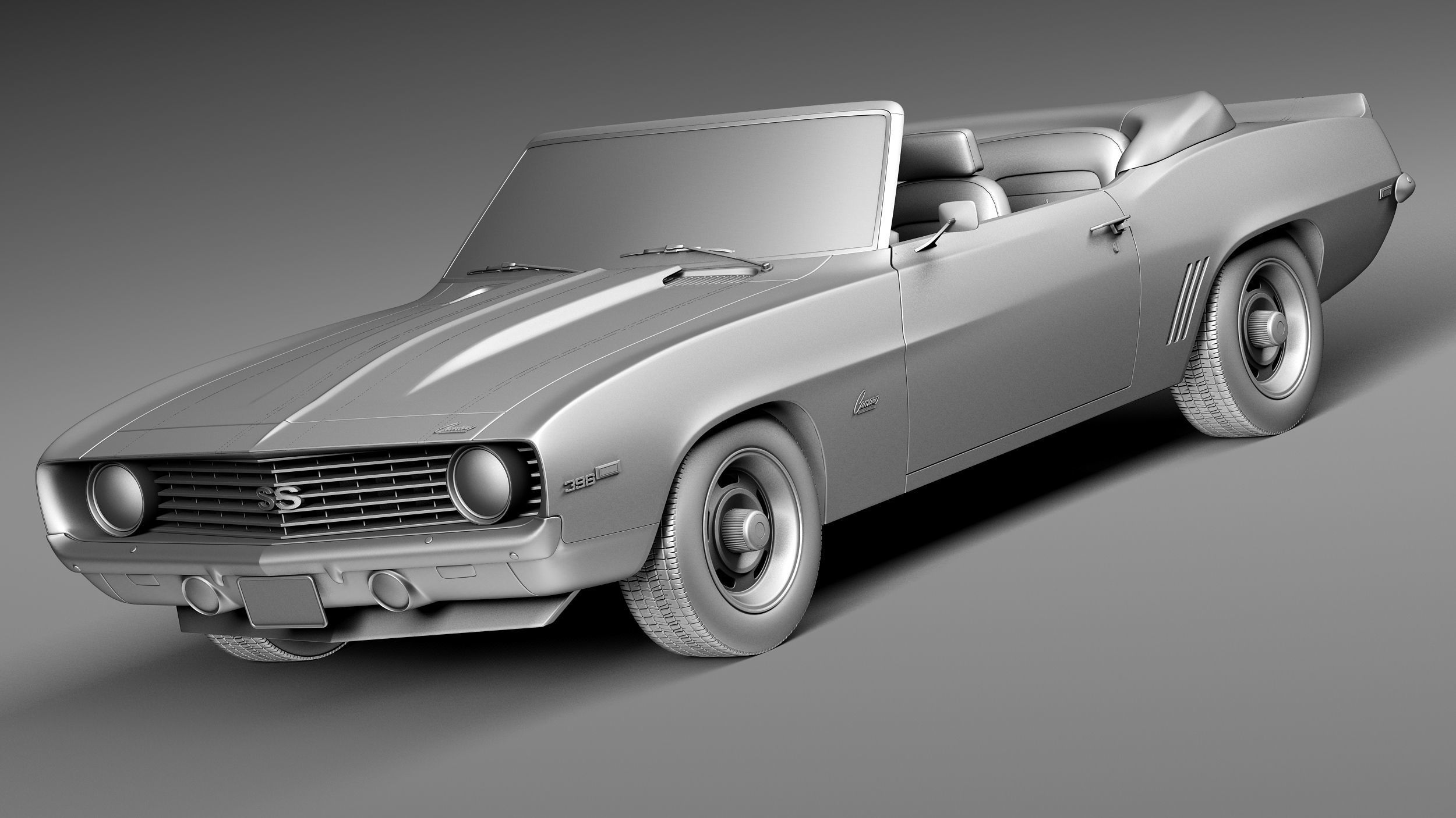 Chevrolet Camaro 1969 SS convertible 3D Model 3D model_8