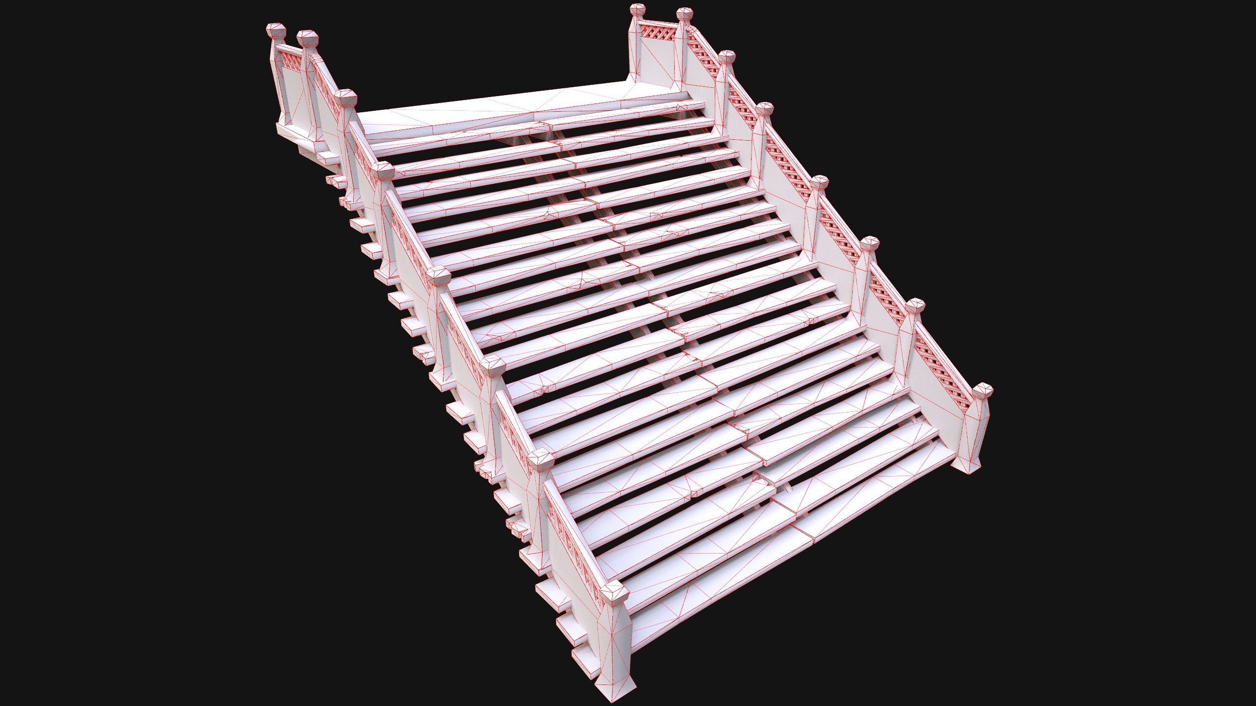 Stairs and Fences Medieval Pack Low-poly 3D model_30