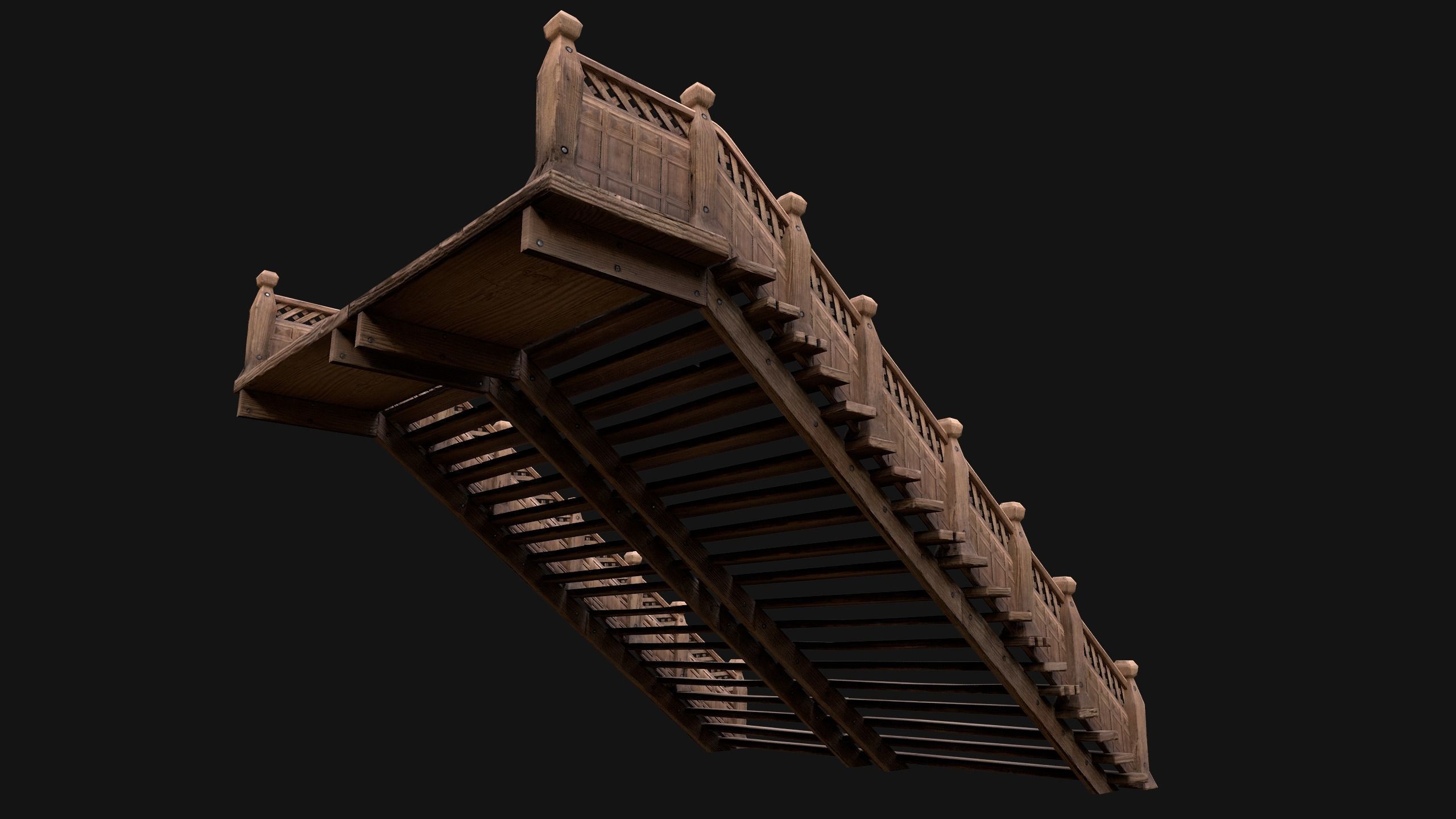 Stairs and Fences Medieval Pack Low-poly 3D model_33