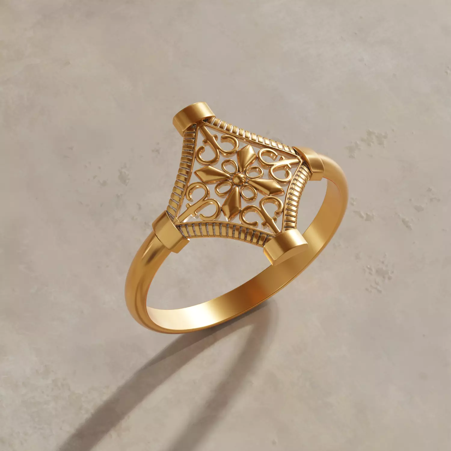 high quality royal female ring 3D print model
