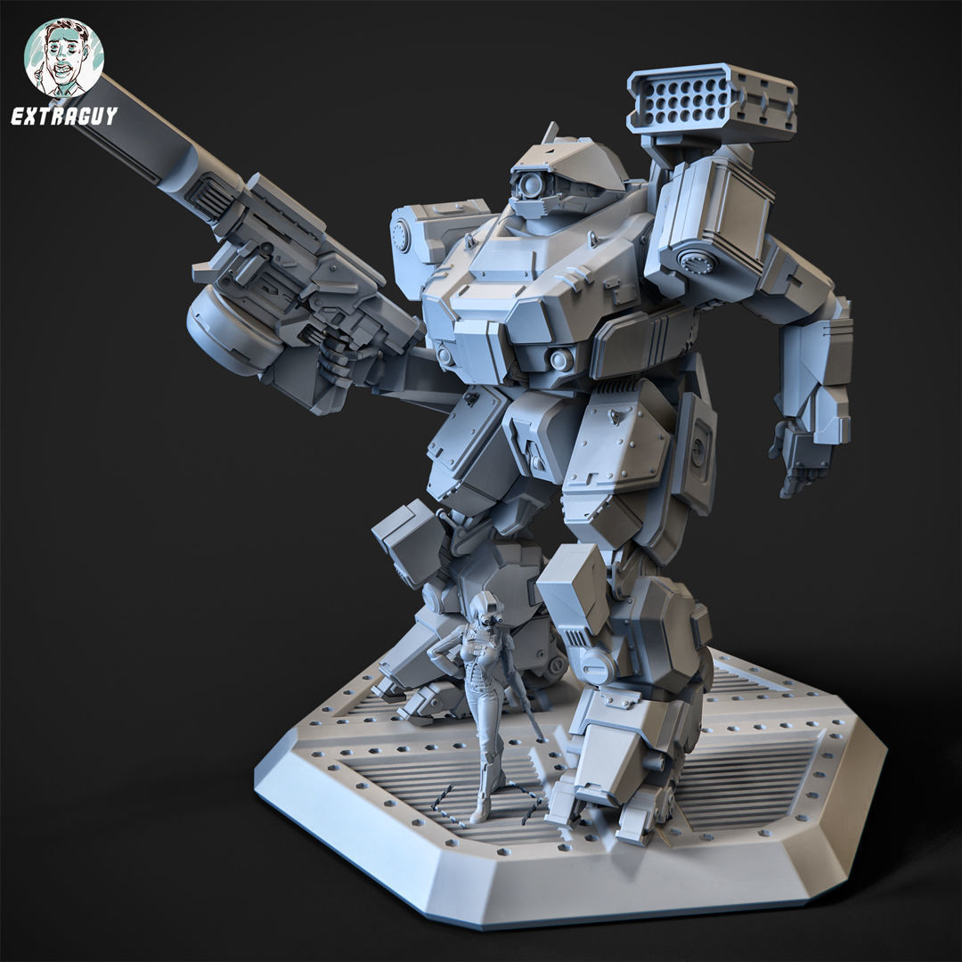 Overweight Gear Hunter 75mm Plus Pilot 3D print model_2
