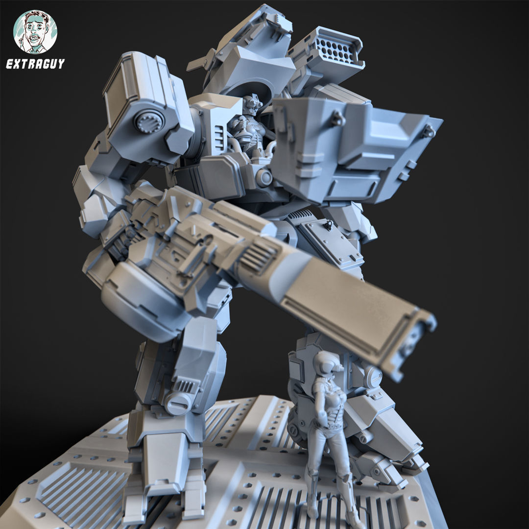 Overweight Gear Hunter 75mm Plus Pilot 3D print model_1