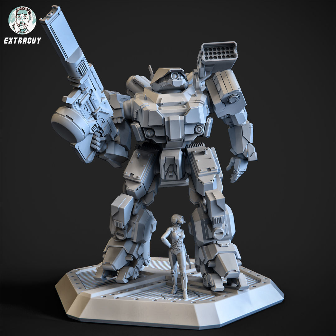 Overweight Gear Hunter 75mm Plus Pilot 3D print model_3