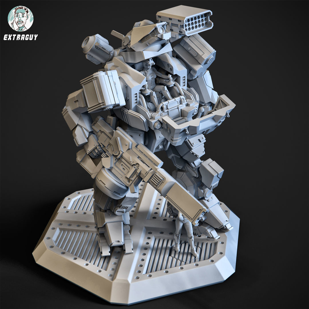Overweight Gear Hunter 75mm Plus Pilot 3D print model_6