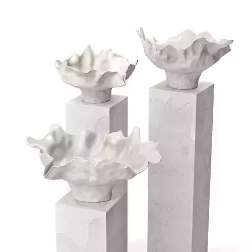 Meteor Bowl Ivory Vase