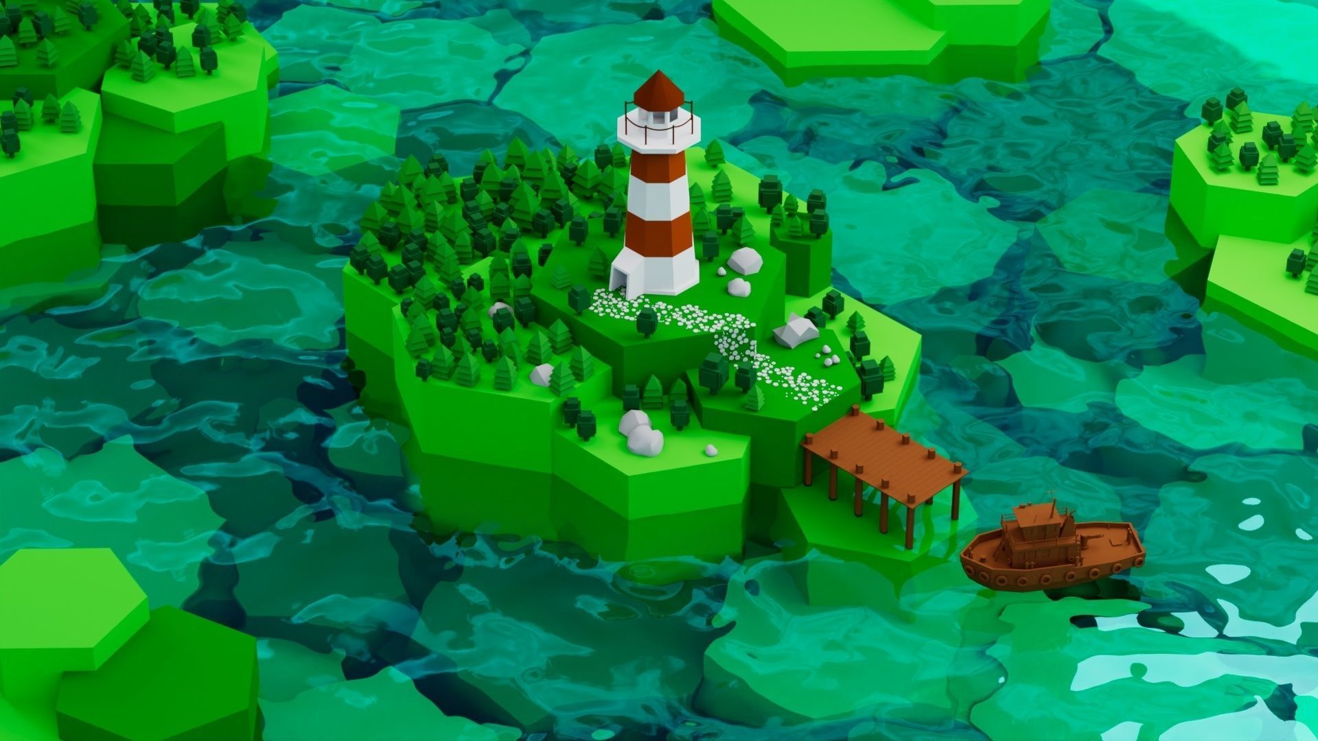 Low Poly World 01 Low-poly 3D model_4