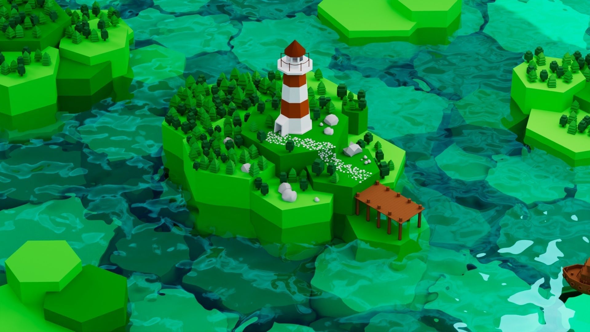 Low Poly World 01 Low-poly 3D model_2