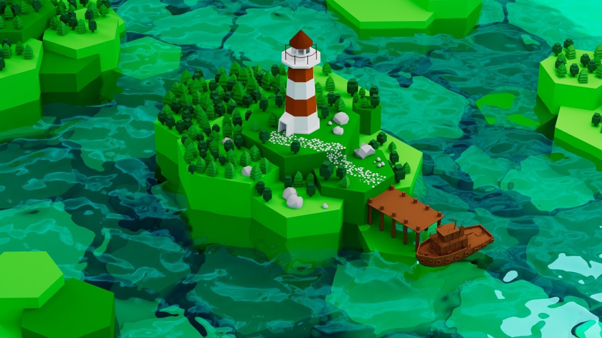 Low Poly World 01 Low-poly 3D model_7