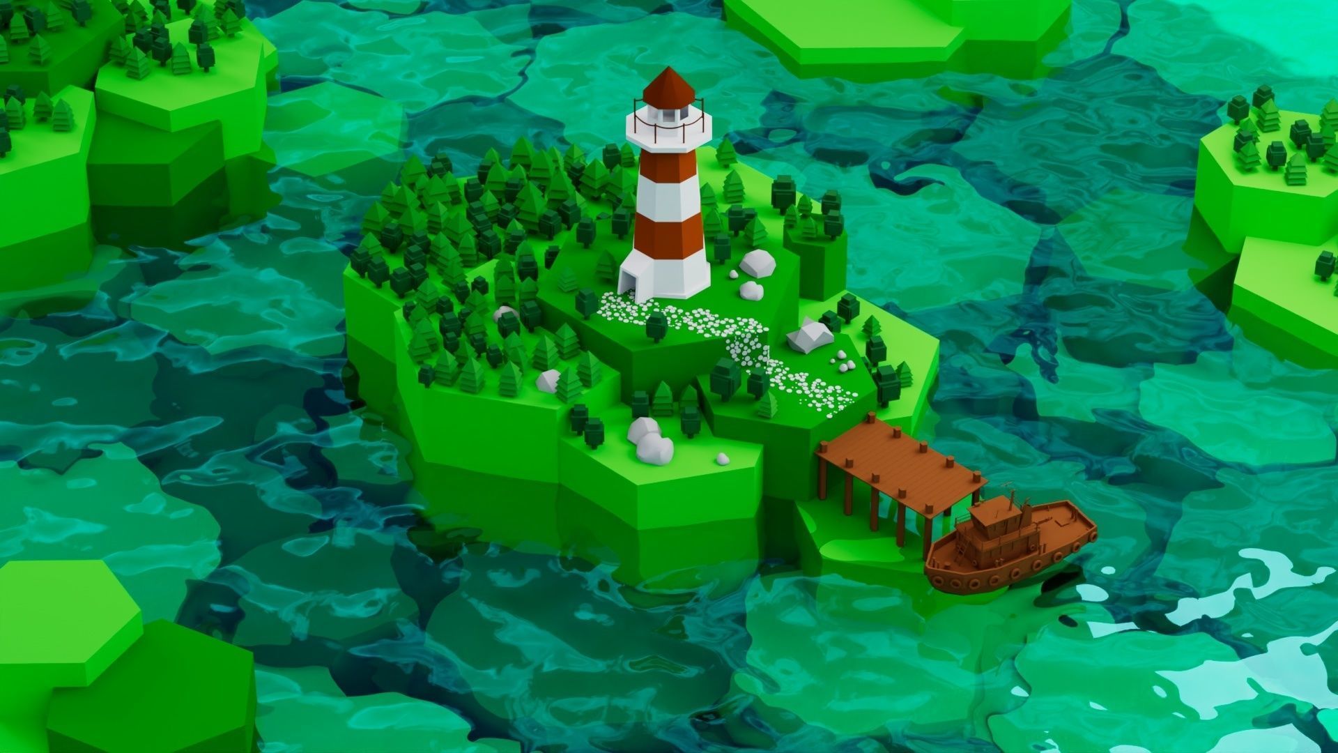 Low Poly World 01 Low-poly 3D model_5