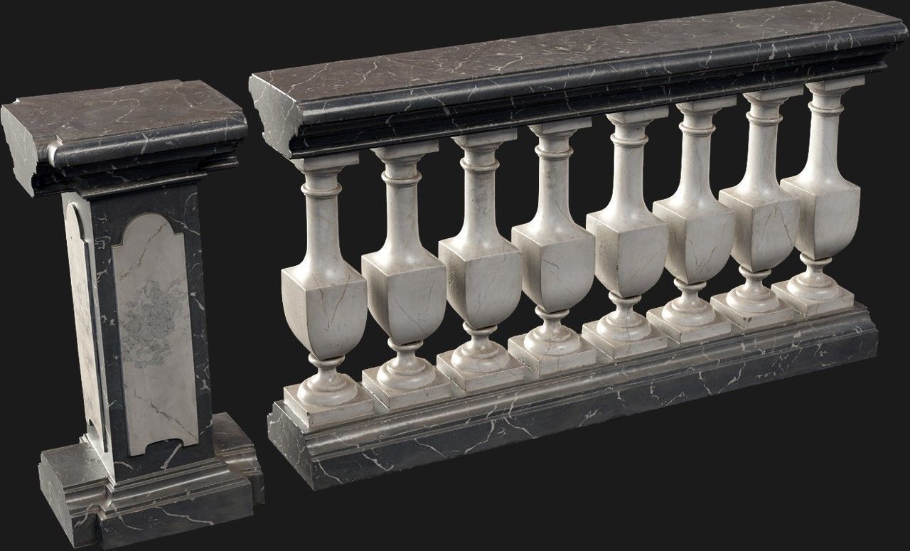 3D model Marble Railing VR / AR / low-poly | CGTrader