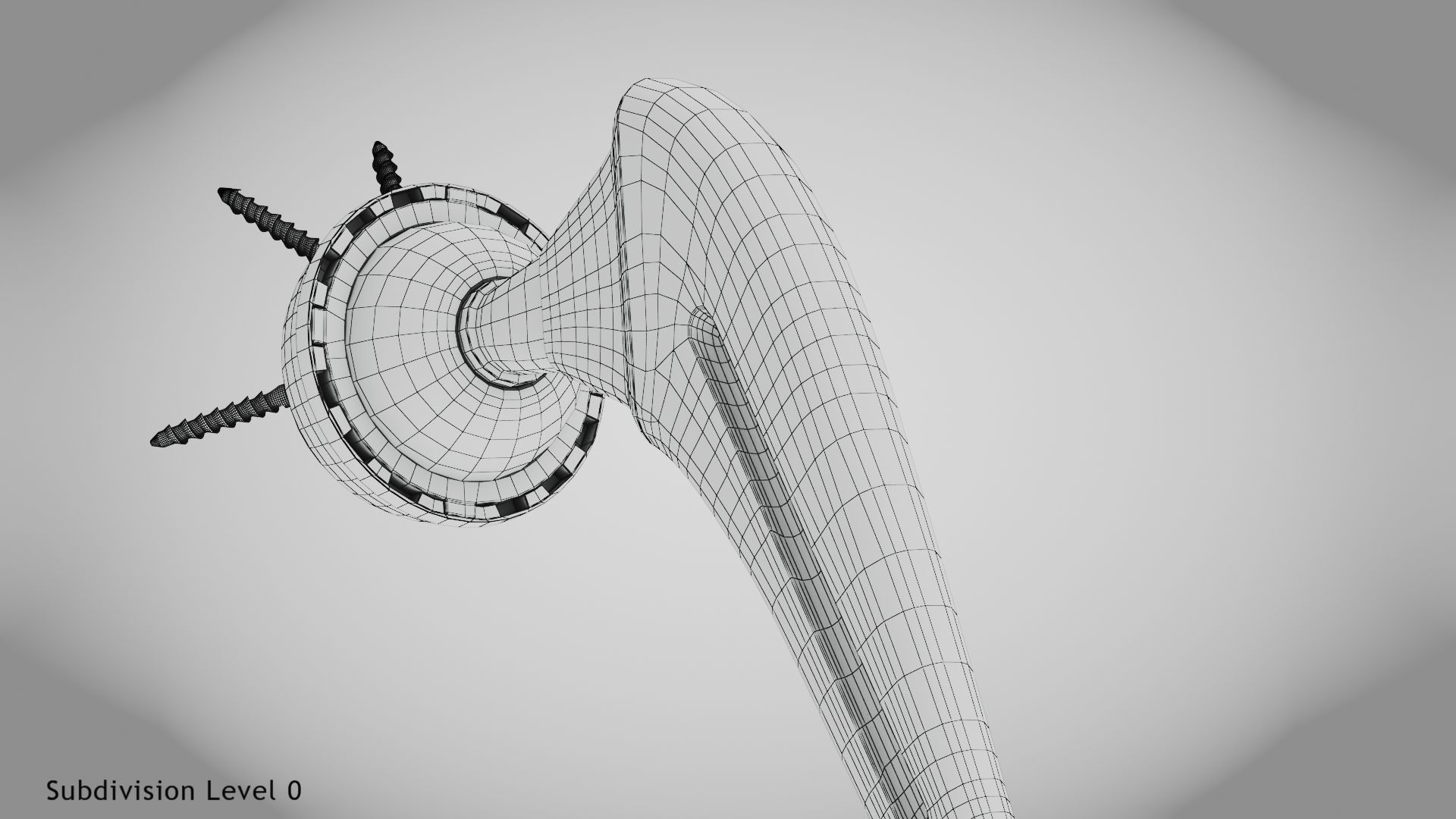 Replaced Hip Implant Low-poly 3D model_19