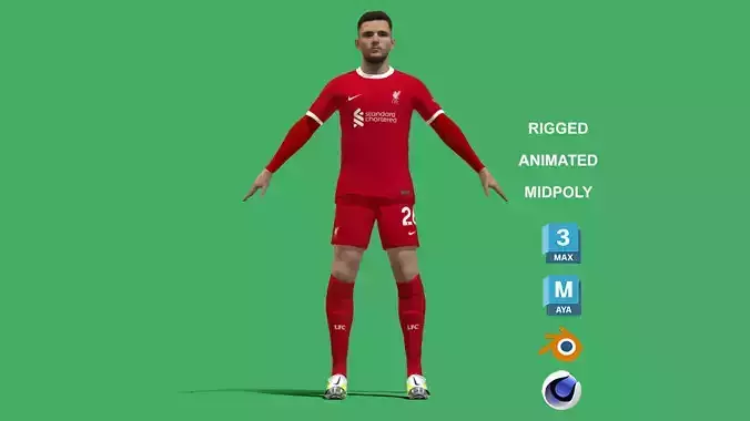 3D Rigged Andrew Robertson Liverpool 2024 3D model