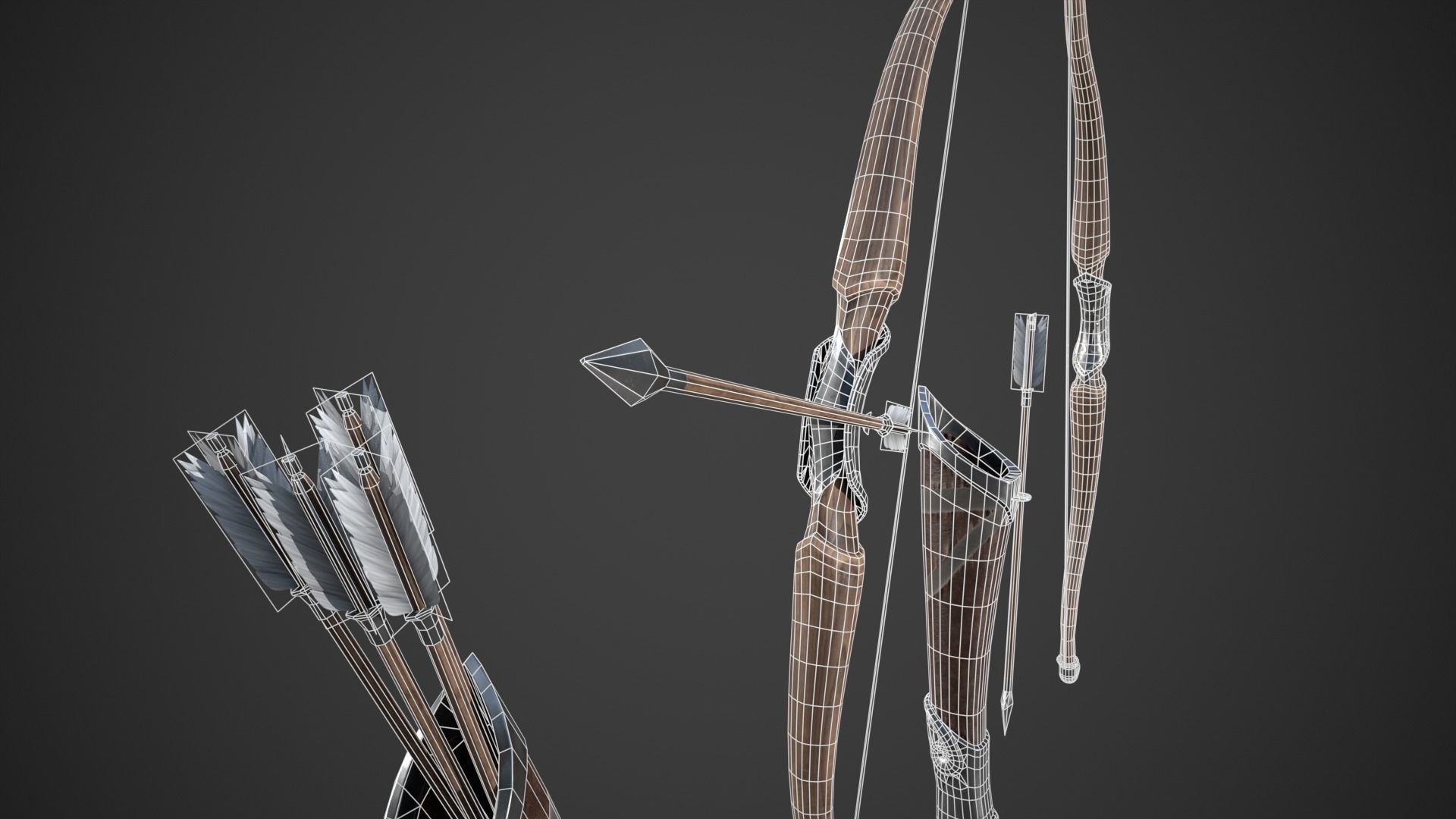 Fantasy Bow Low-poly 3D model_13