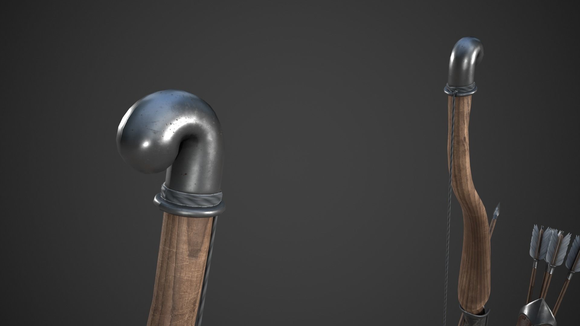 Fantasy Bow Low-poly 3D model_8