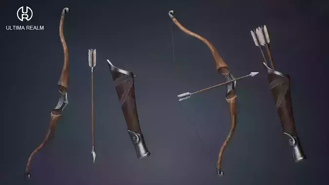 Fantasy Bow Low-poly 3D model