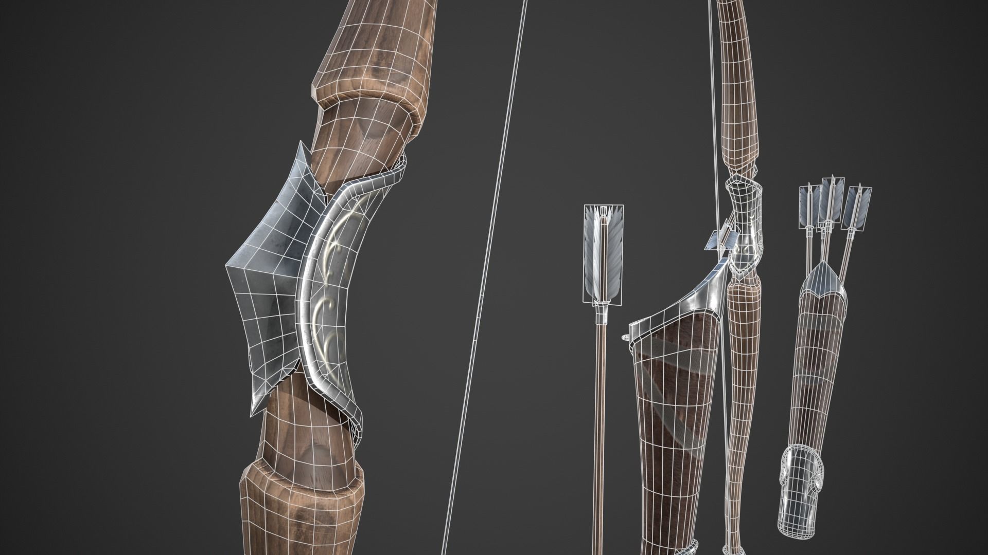 Fantasy Bow Low-poly 3D model_17