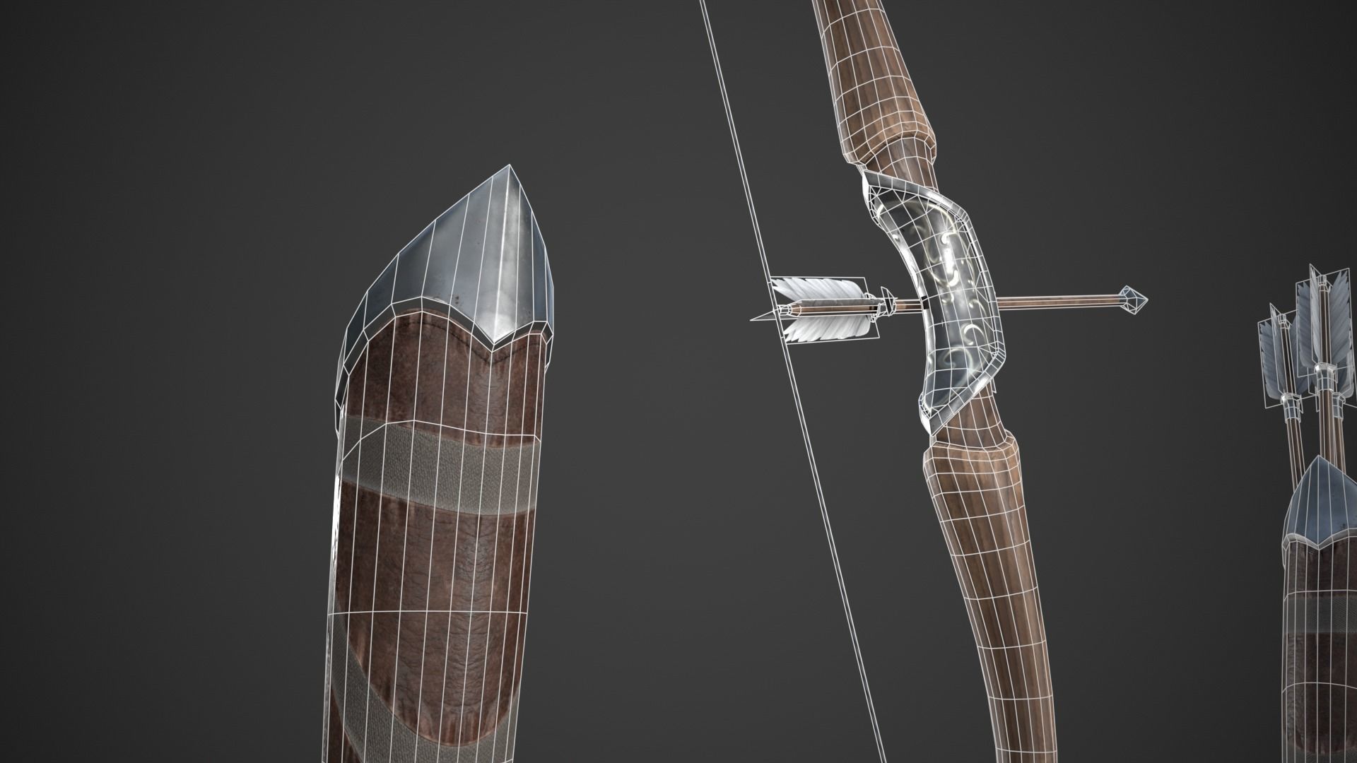 Fantasy Bow Low-poly 3D model_14
