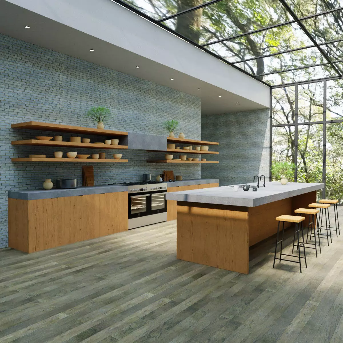 Contemporary Modern Kitchen by Nikdox Low-poly 3D model
