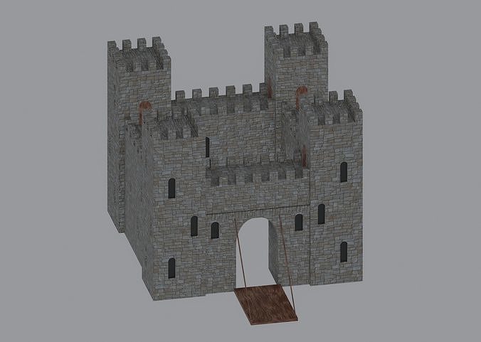 Castle Low-poly 3D model 3