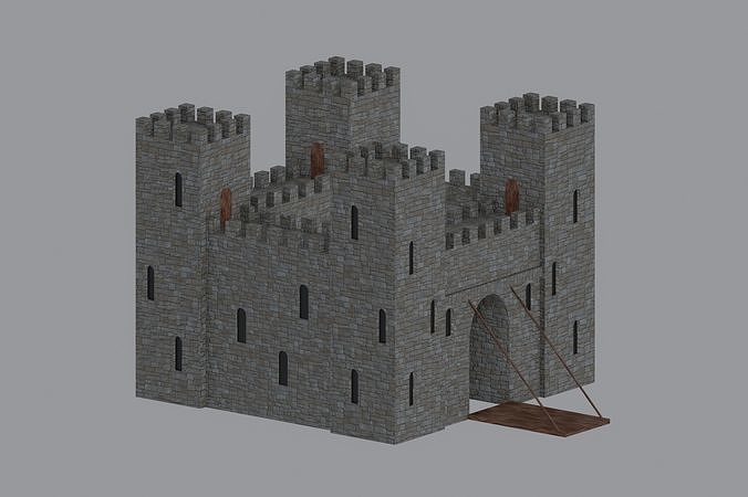 Castle Low-poly 3D model 4