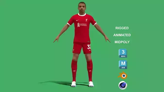 3D Rigged Joel Matip Liverpool 2024 3D model