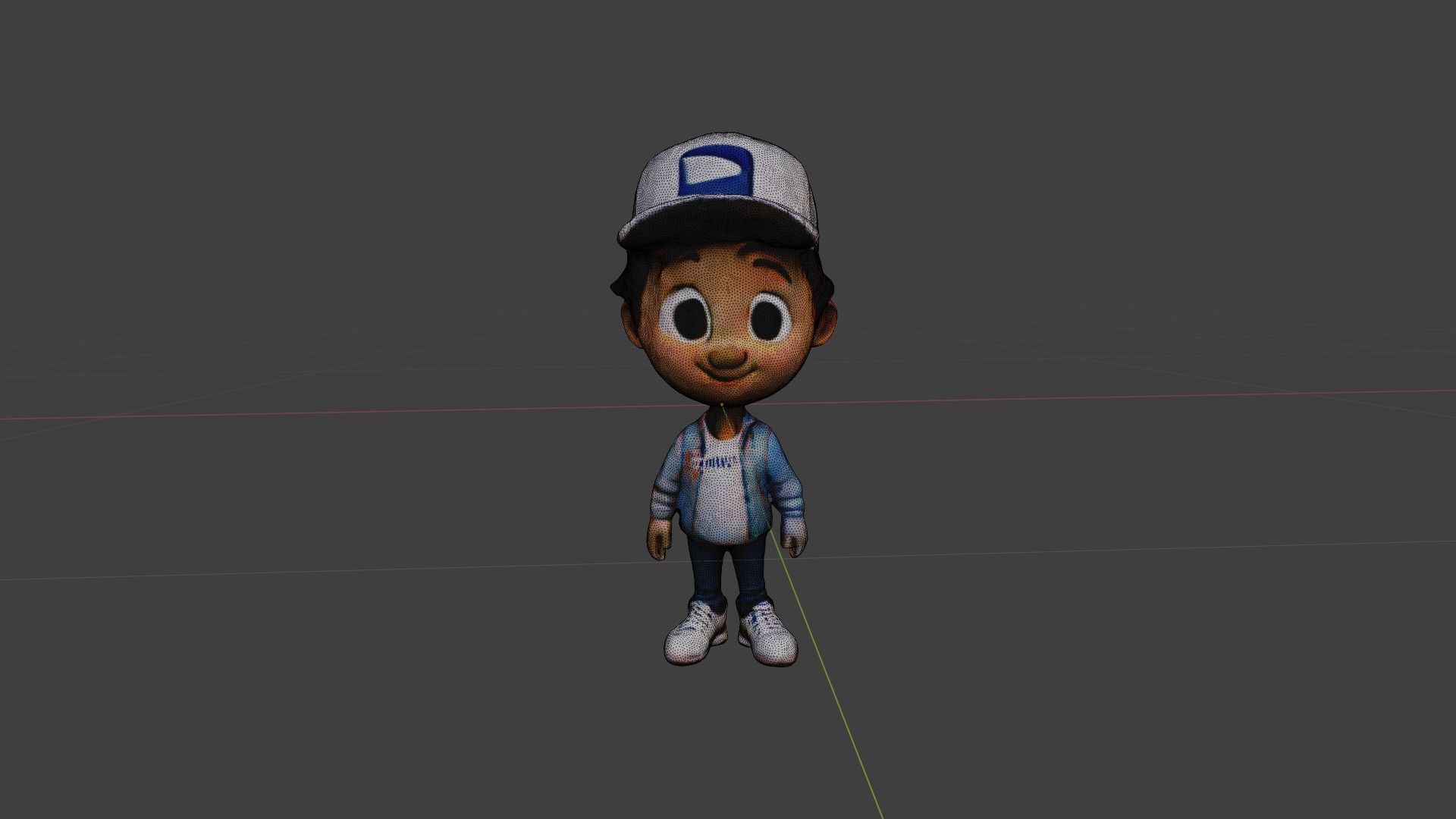 Man Cartoon Character Low-poly 3D model_7