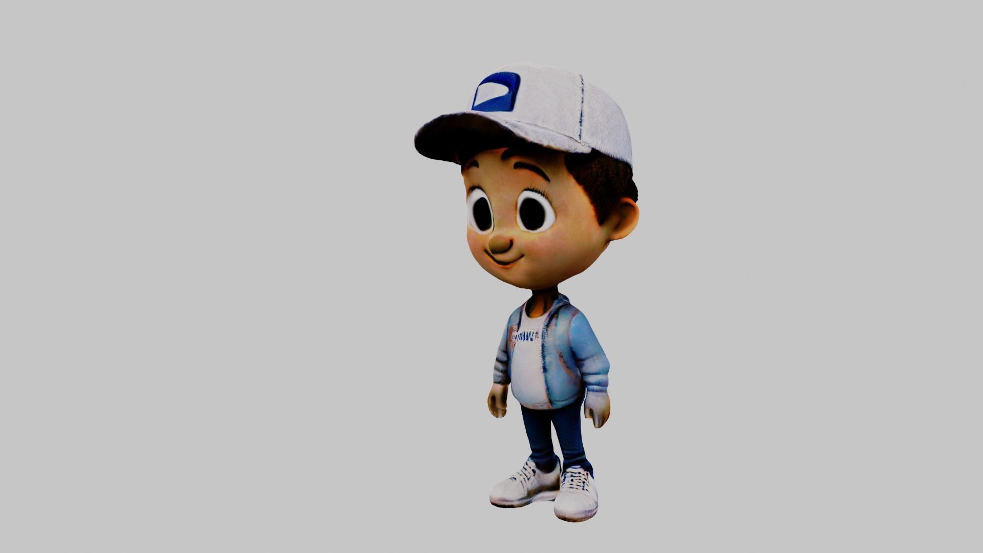 Man Cartoon Character Low-poly 3D model_4