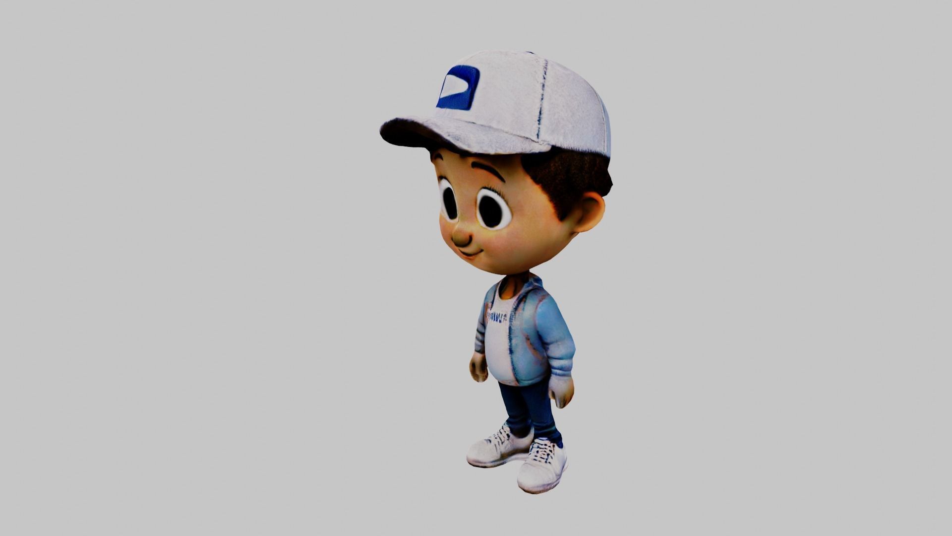 Man Cartoon Character Low-poly 3D model_2
