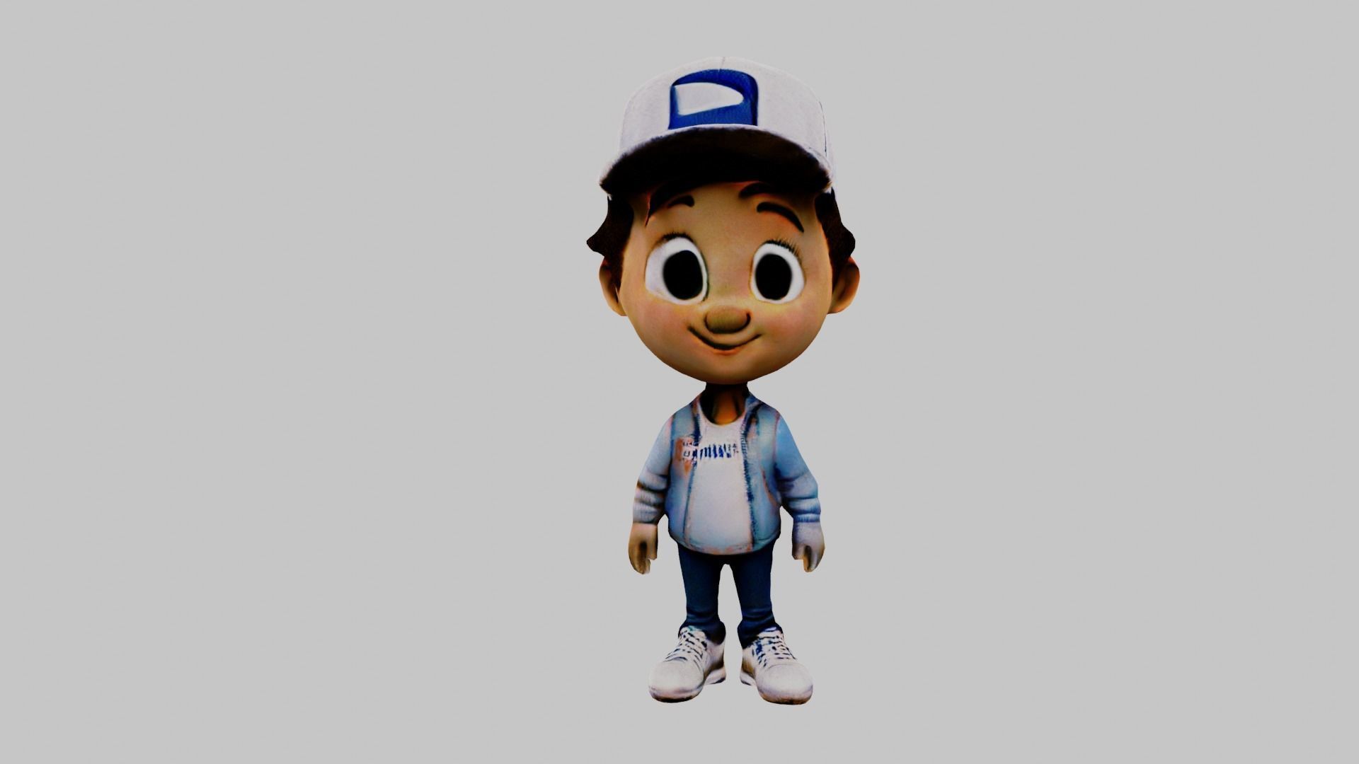 Man Cartoon Character Low-poly 3D model_1