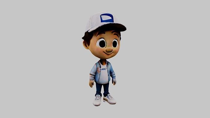 Man Cartoon Character Low-poly 3D model