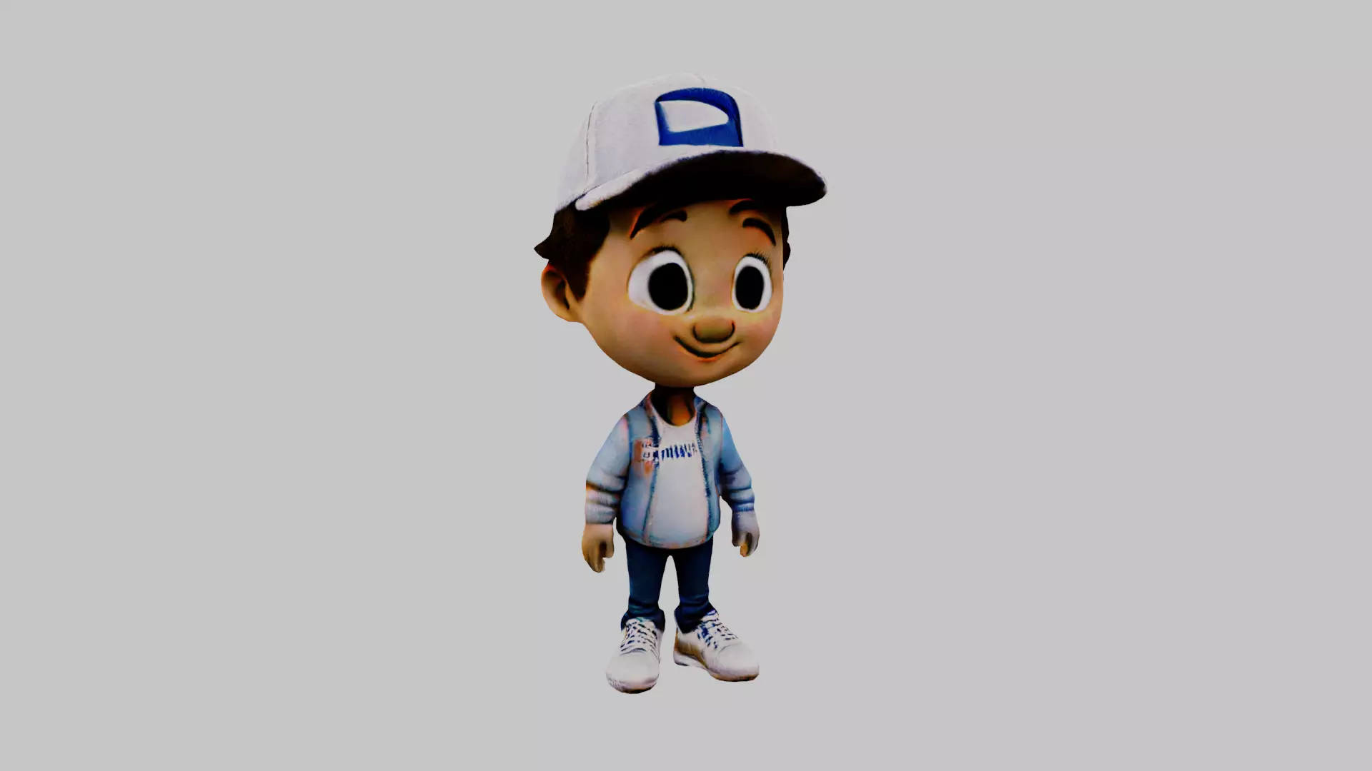 Man Cartoon Character Low-poly 3D model_0