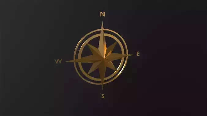 Compass rose 3D Model Low-poly 3D model