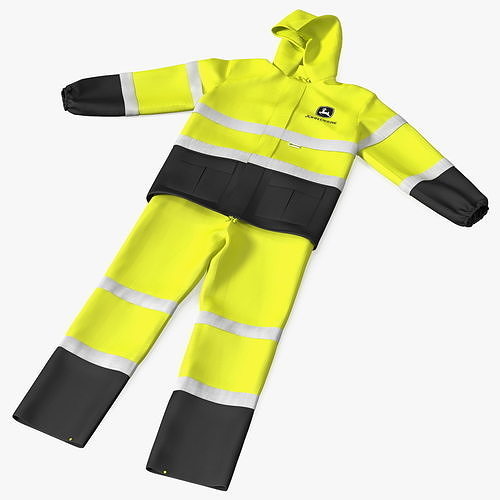 John Deere Safety Rain Suit High Visibility 3D model