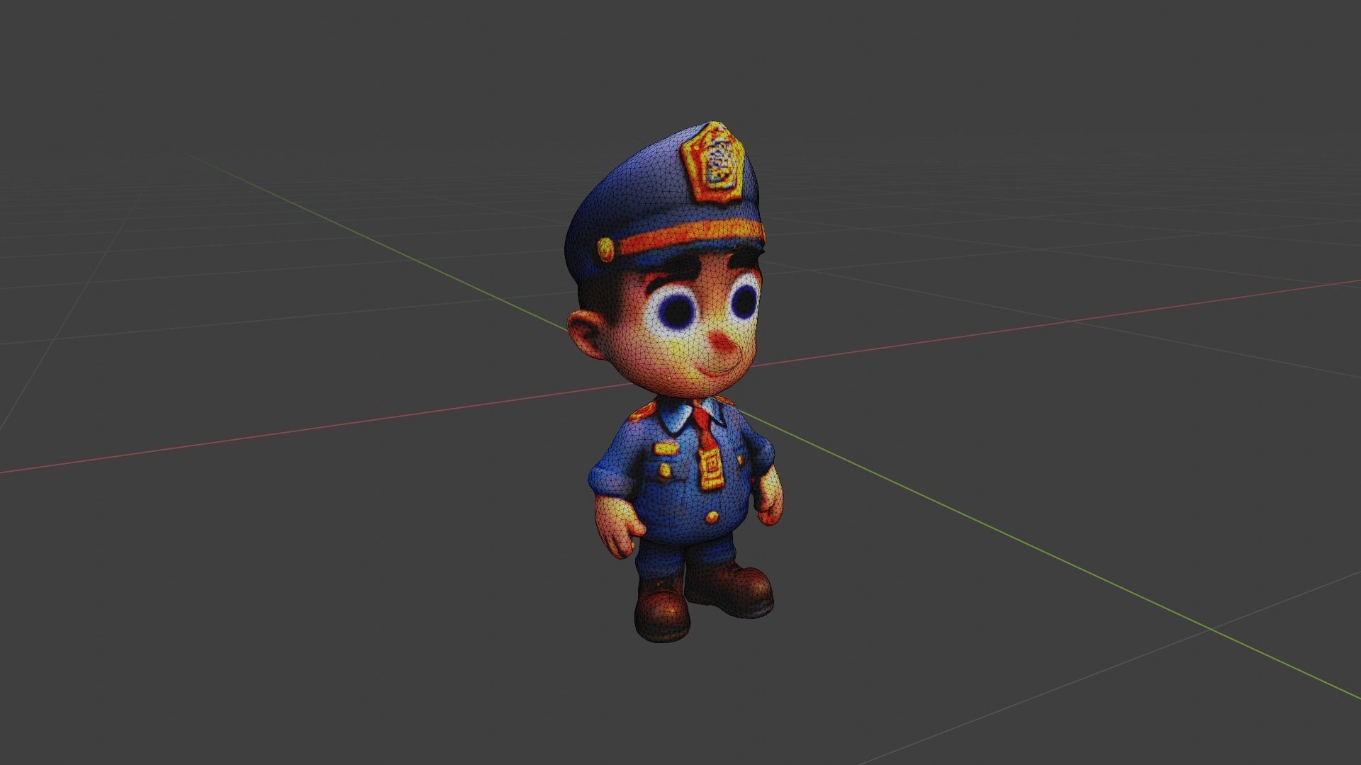  Man Cartoon Character Low-poly 3D model_6