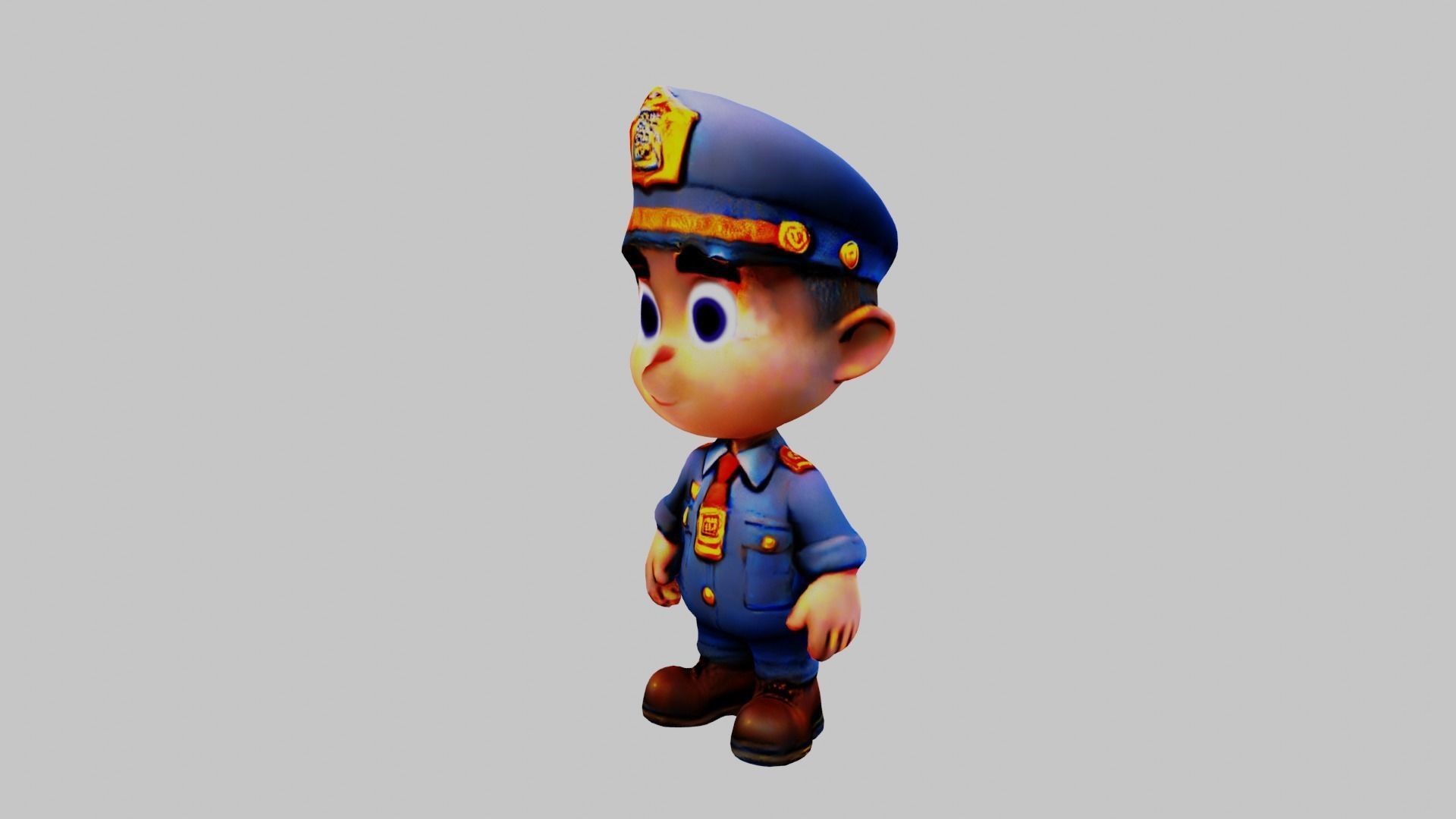  Man Cartoon Character Low-poly 3D model_2