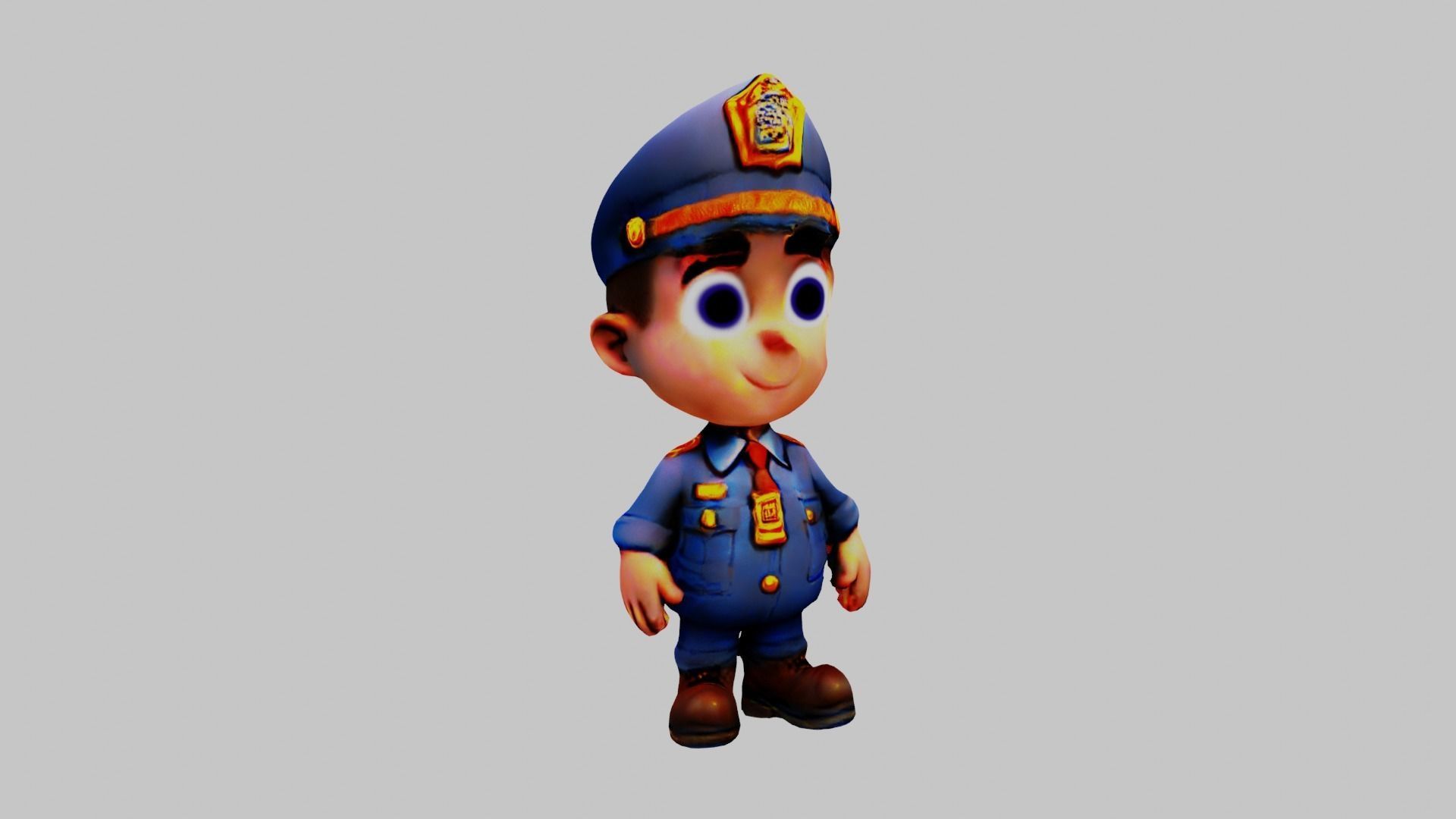  Man Cartoon Character Low-poly 3D model_1