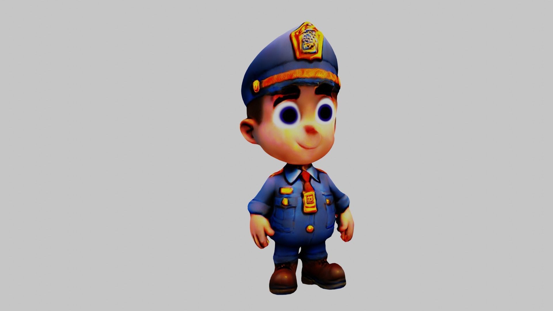 Man Cartoon Character Low-poly 3D model_5