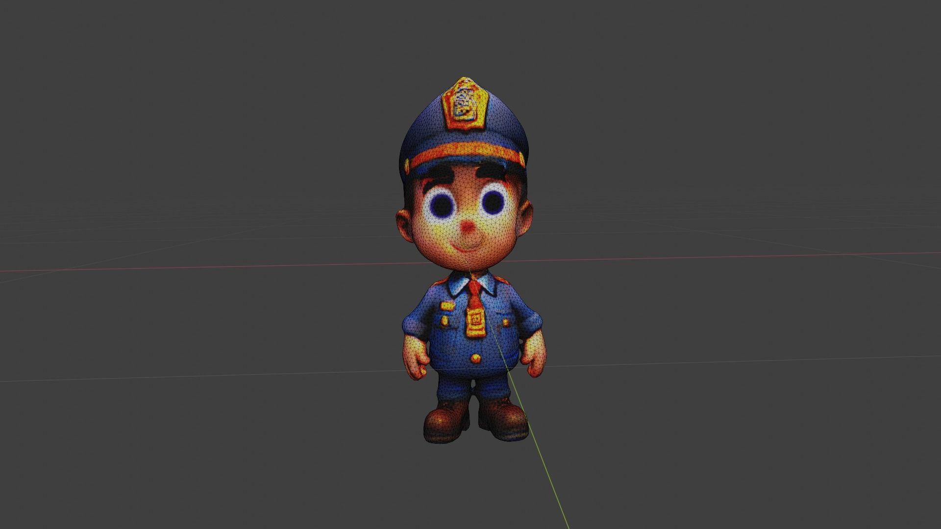  Man Cartoon Character Low-poly 3D model_7