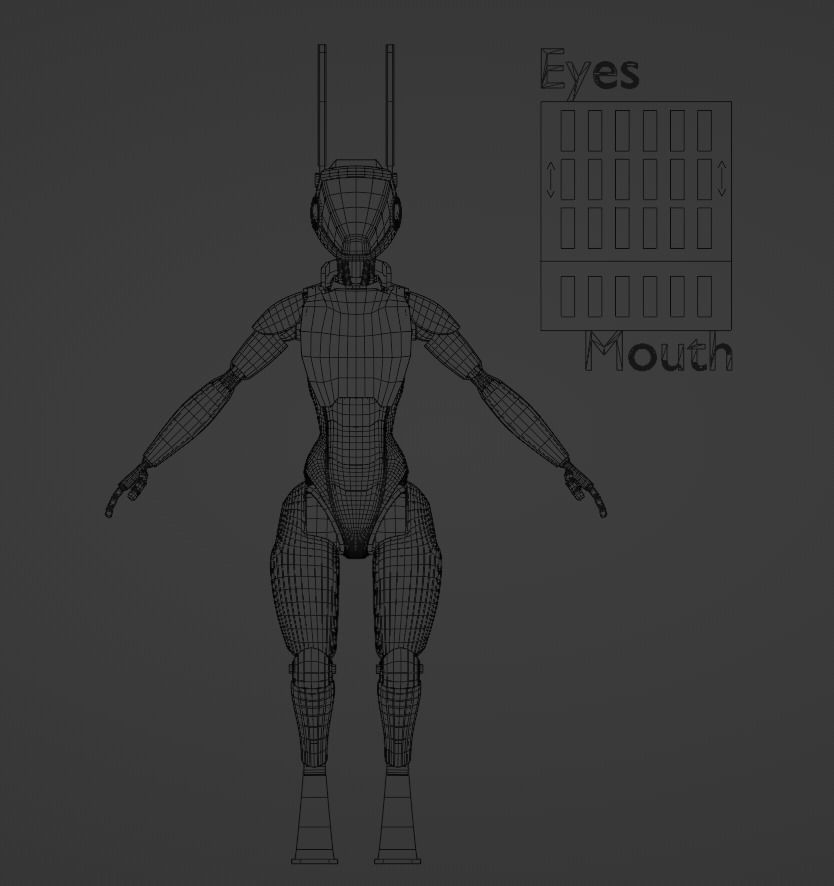 F1L-00 aka Filo Robot model for animation NSFW and SFW Low-poly 3D model_13