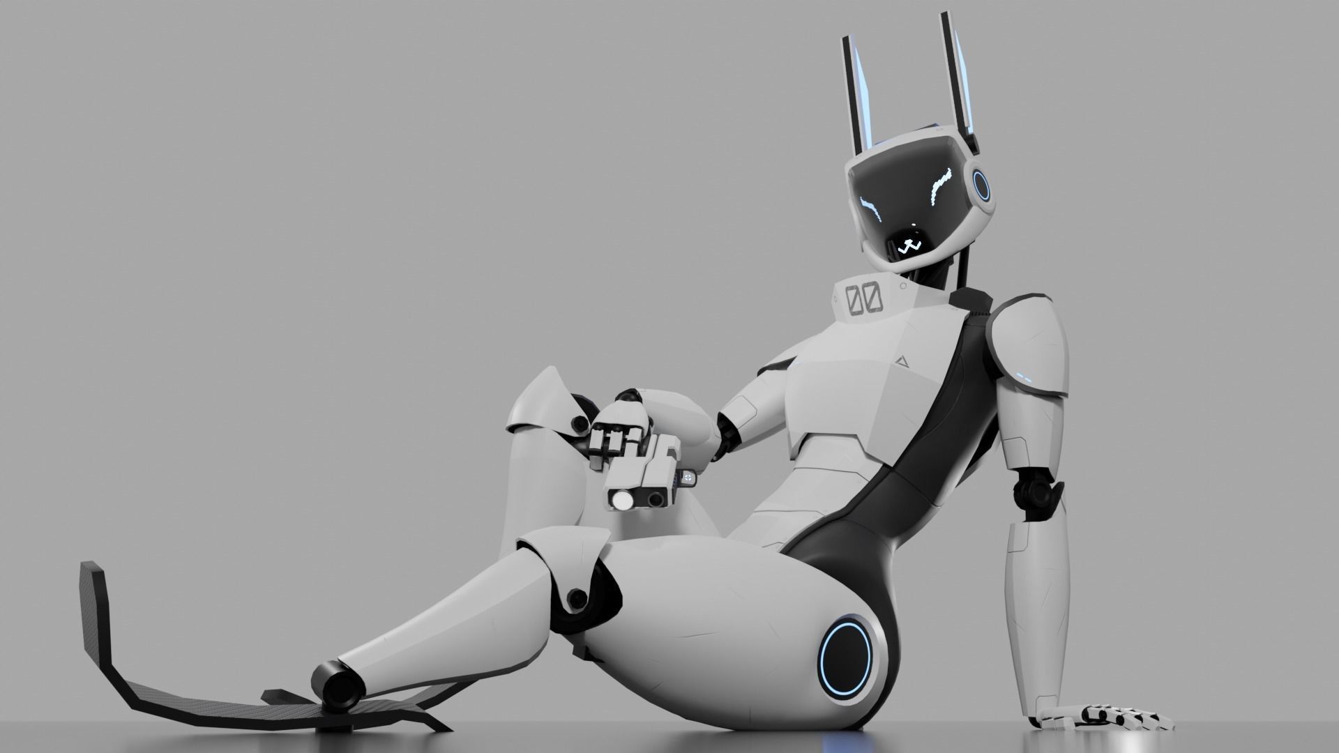 F1L-00 aka Filo Robot model for animation NSFW and SFW Low-poly 3D model_1