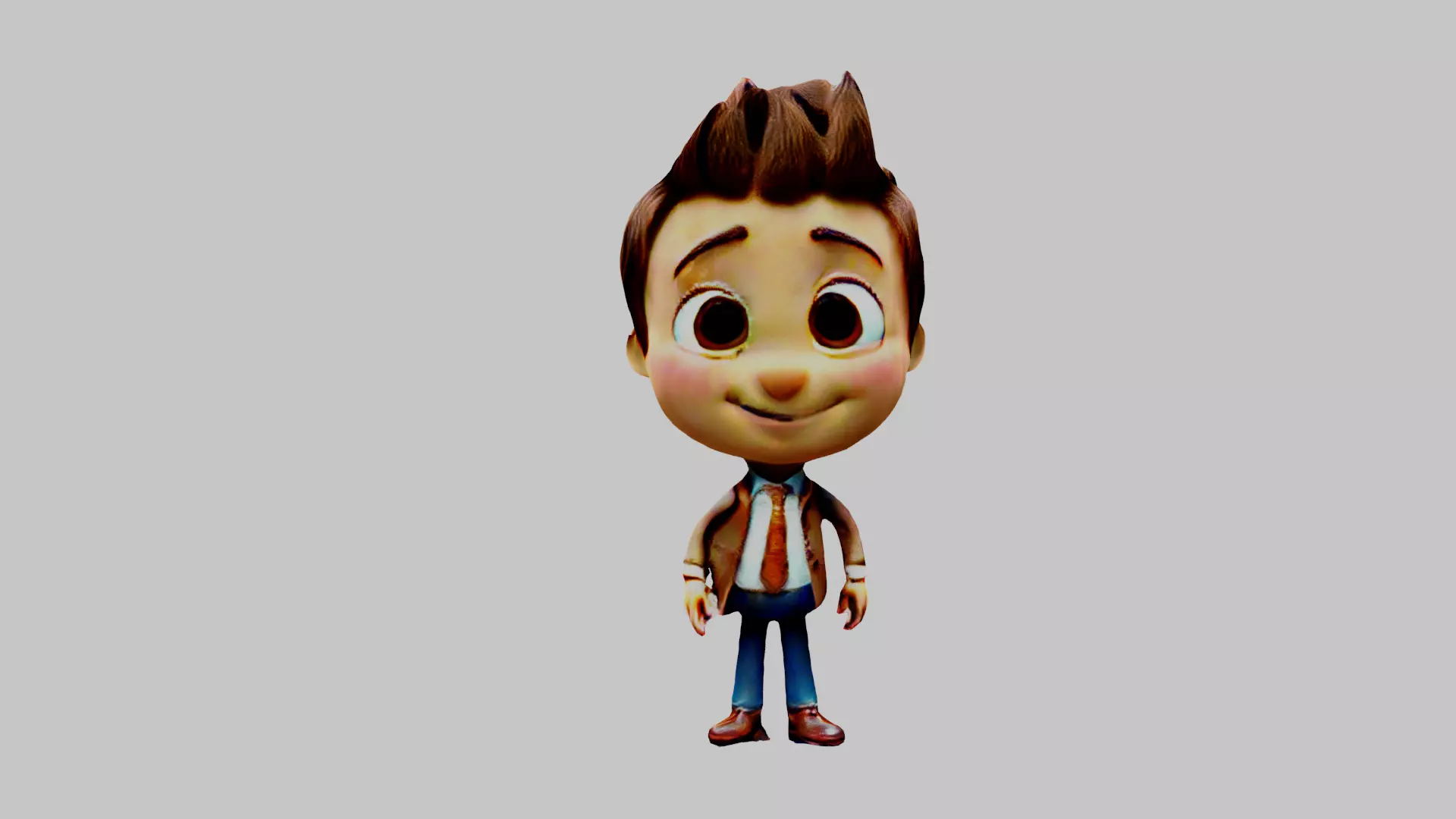  Man Cartoon Character Low-poly 3D model_0