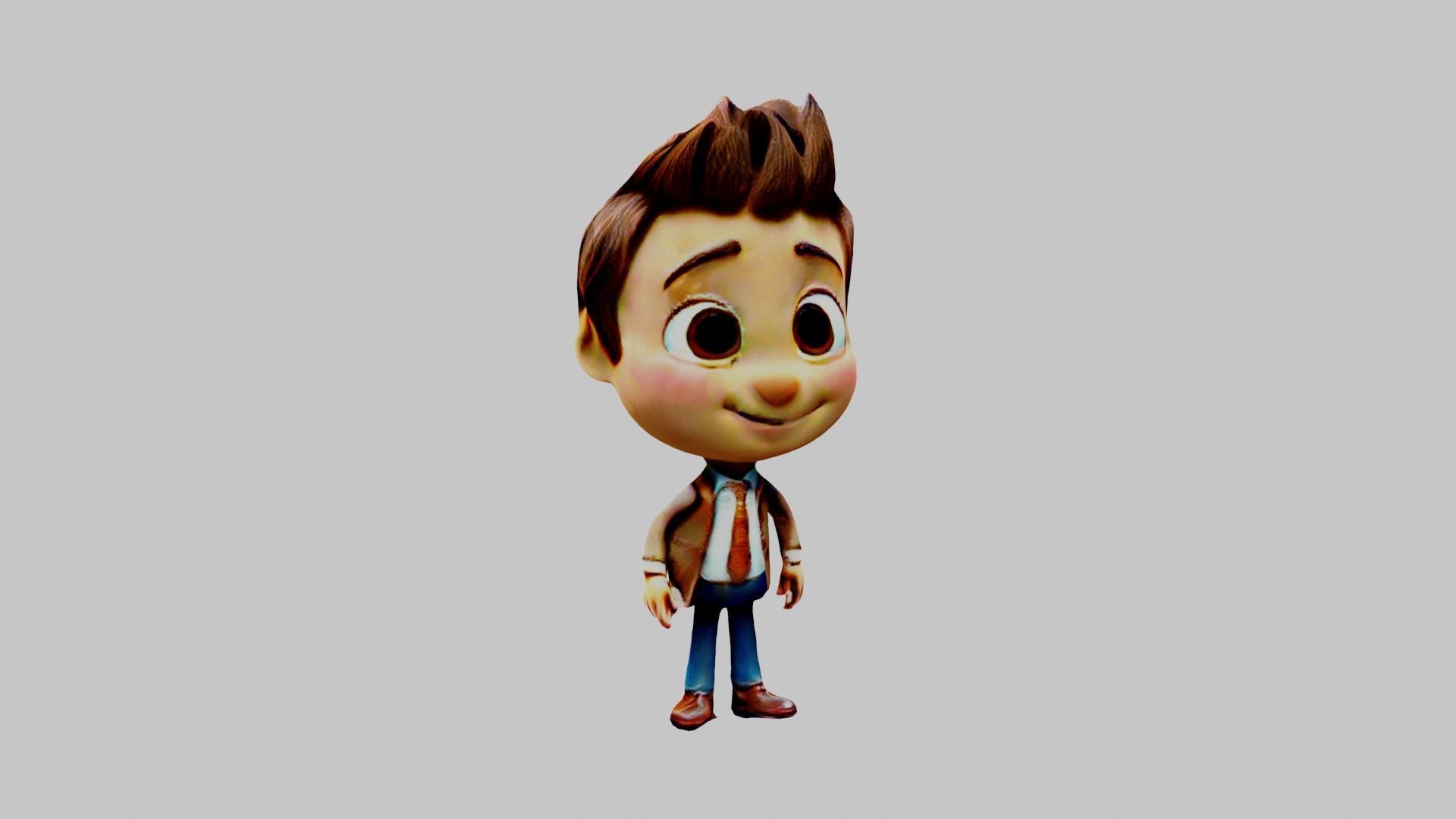  Man Cartoon Character Low-poly 3D model_1