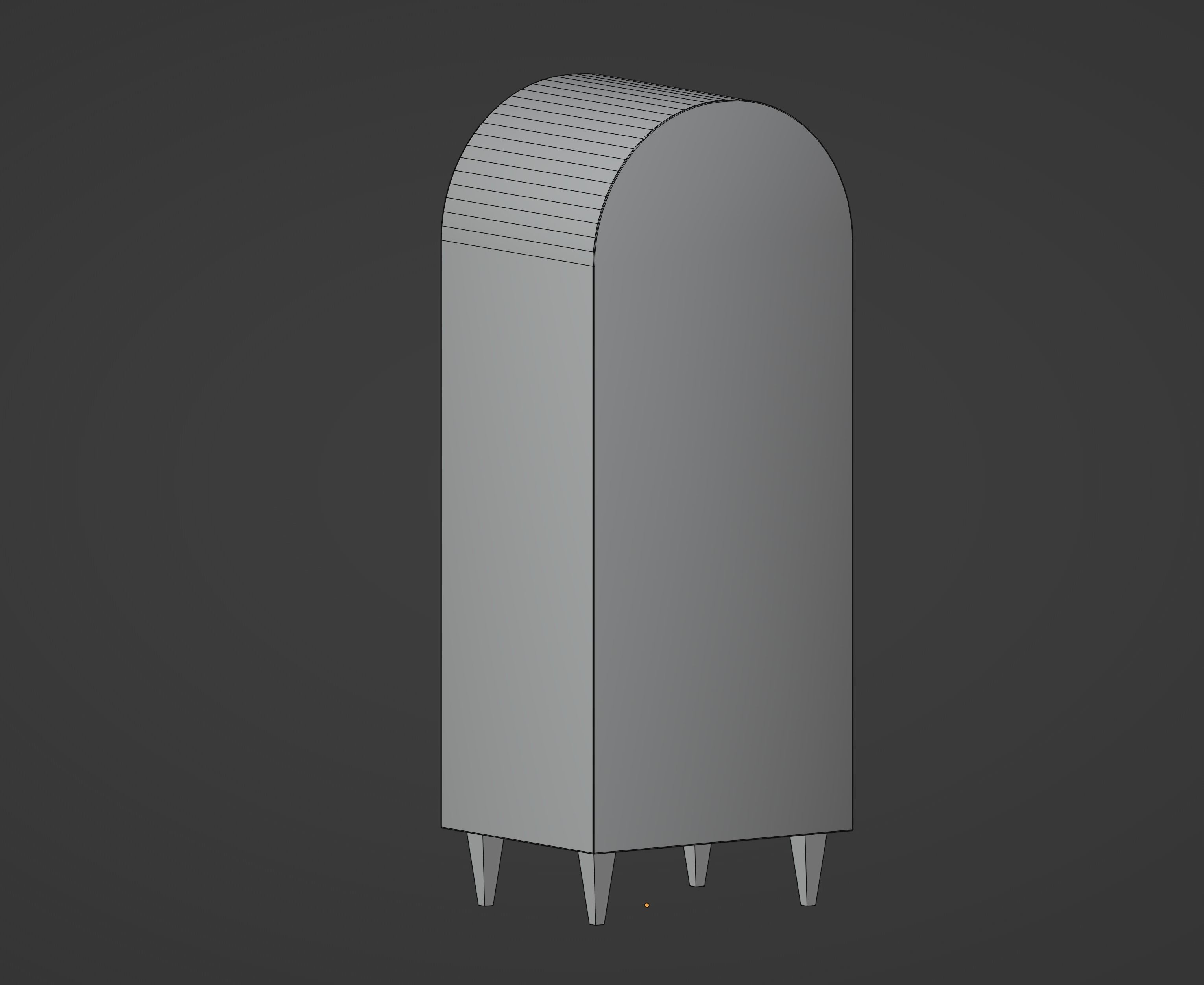 Round Bookshelf Low-poly 3D model_16