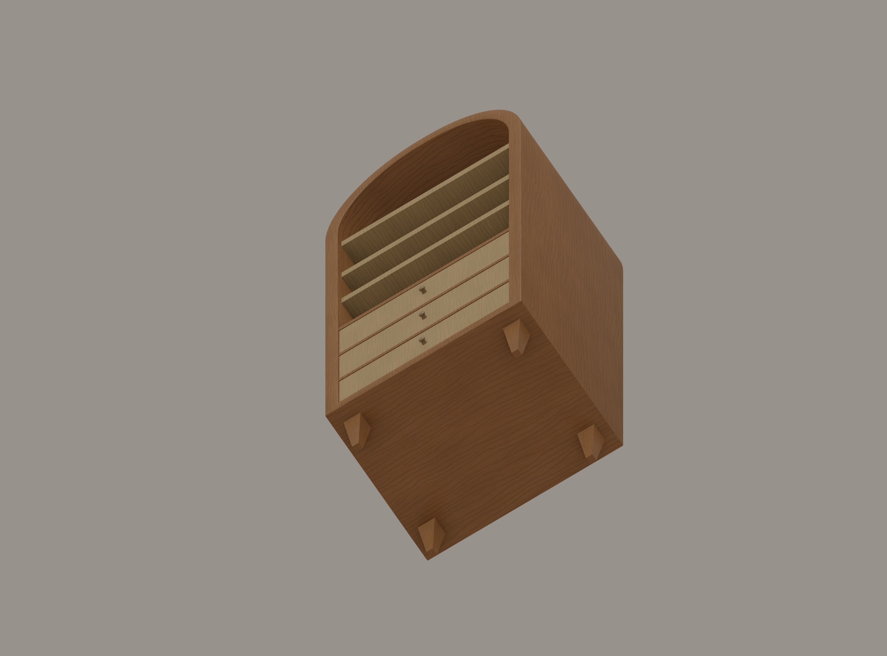 Round Bookshelf Low-poly 3D model_6