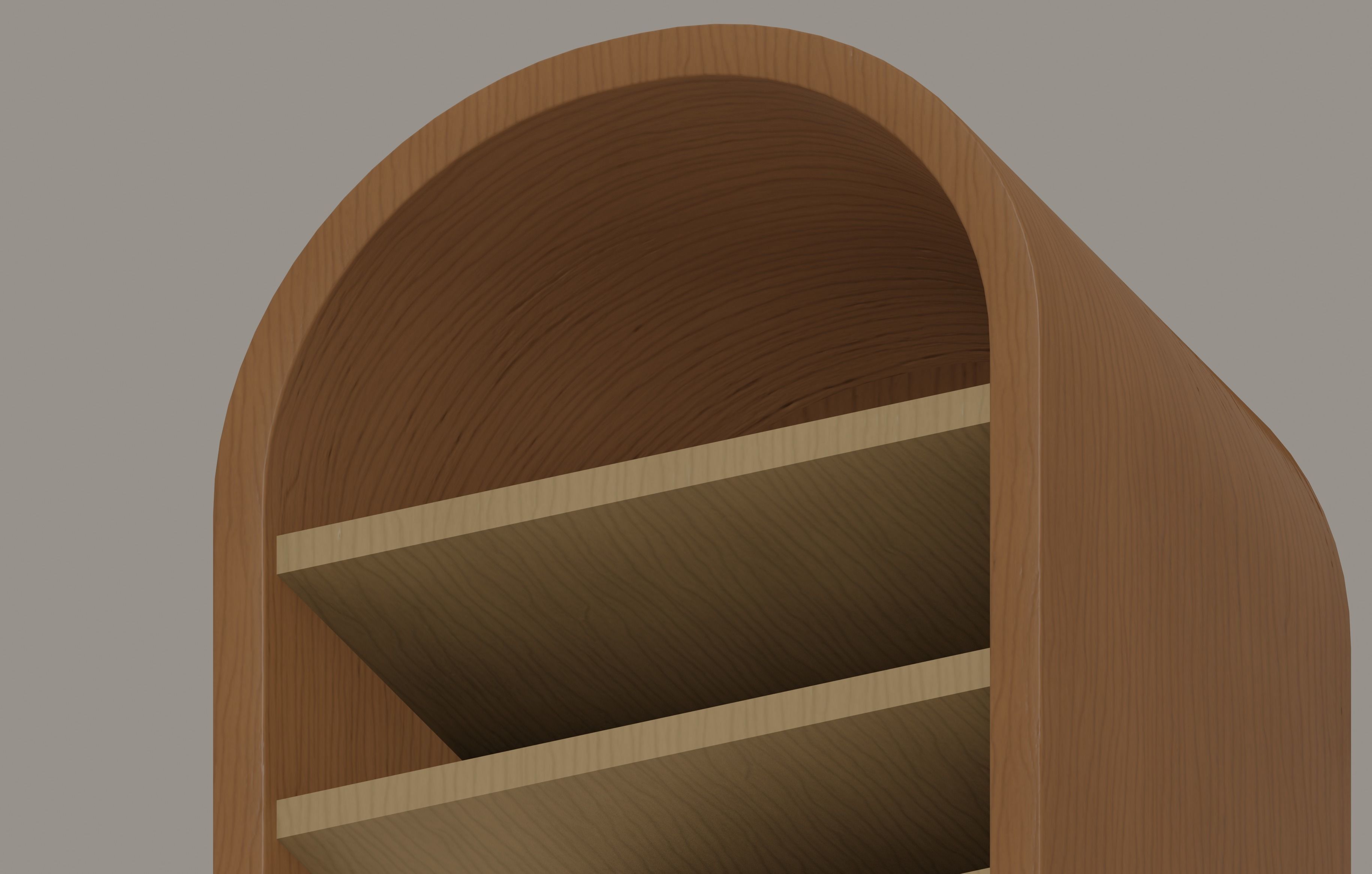 Round Bookshelf Low-poly 3D model_12