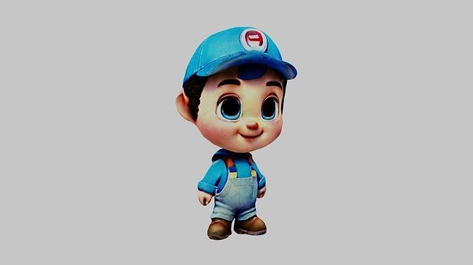 Man Cartoon Character Low-poly 3D model