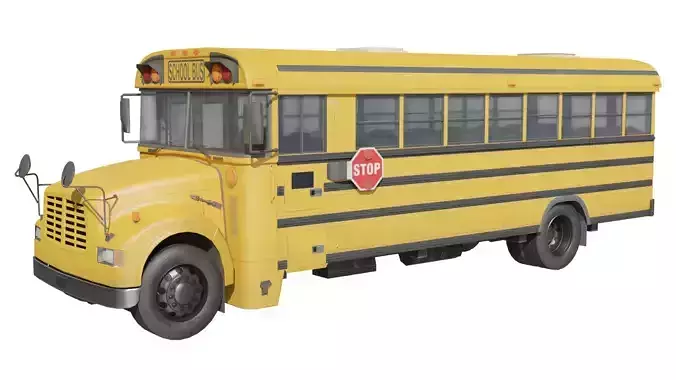 Low-Poly School Bus 3D model Low-poly 3D model