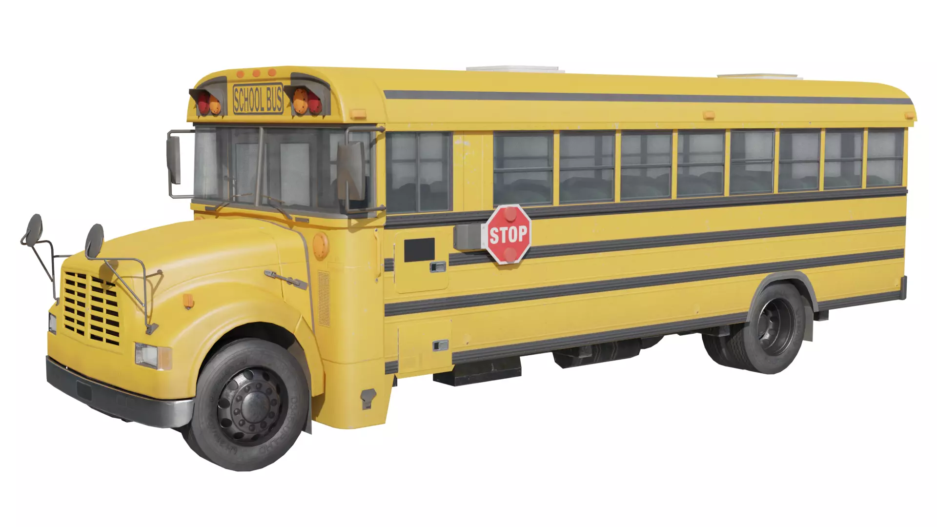 Low-Poly School Bus 3D model Low-poly 3D model_0